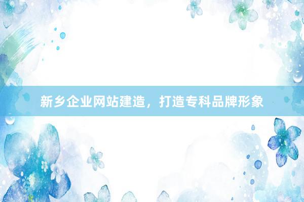 新乡企业网站建造，打造专科品牌形象